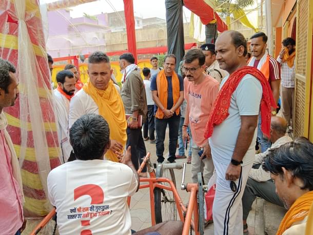 Anand Mishra checking final arrangements before going for campaign